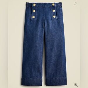 Crewcuts Girls' Sailor Denim Trouser Wide Straight Leg Nautical